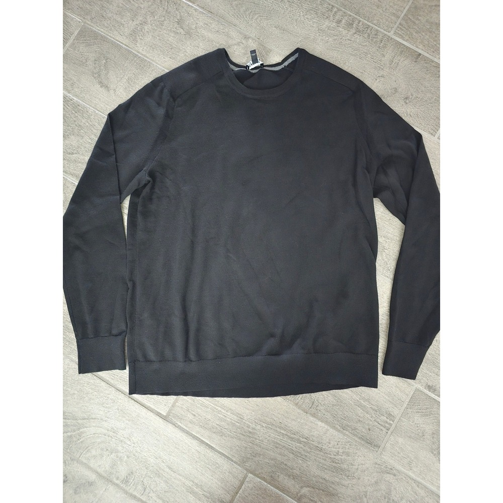 Express Mens Merino Wool Blend Crewneck Sweater Black XL‎ Long Sleeve Pullover